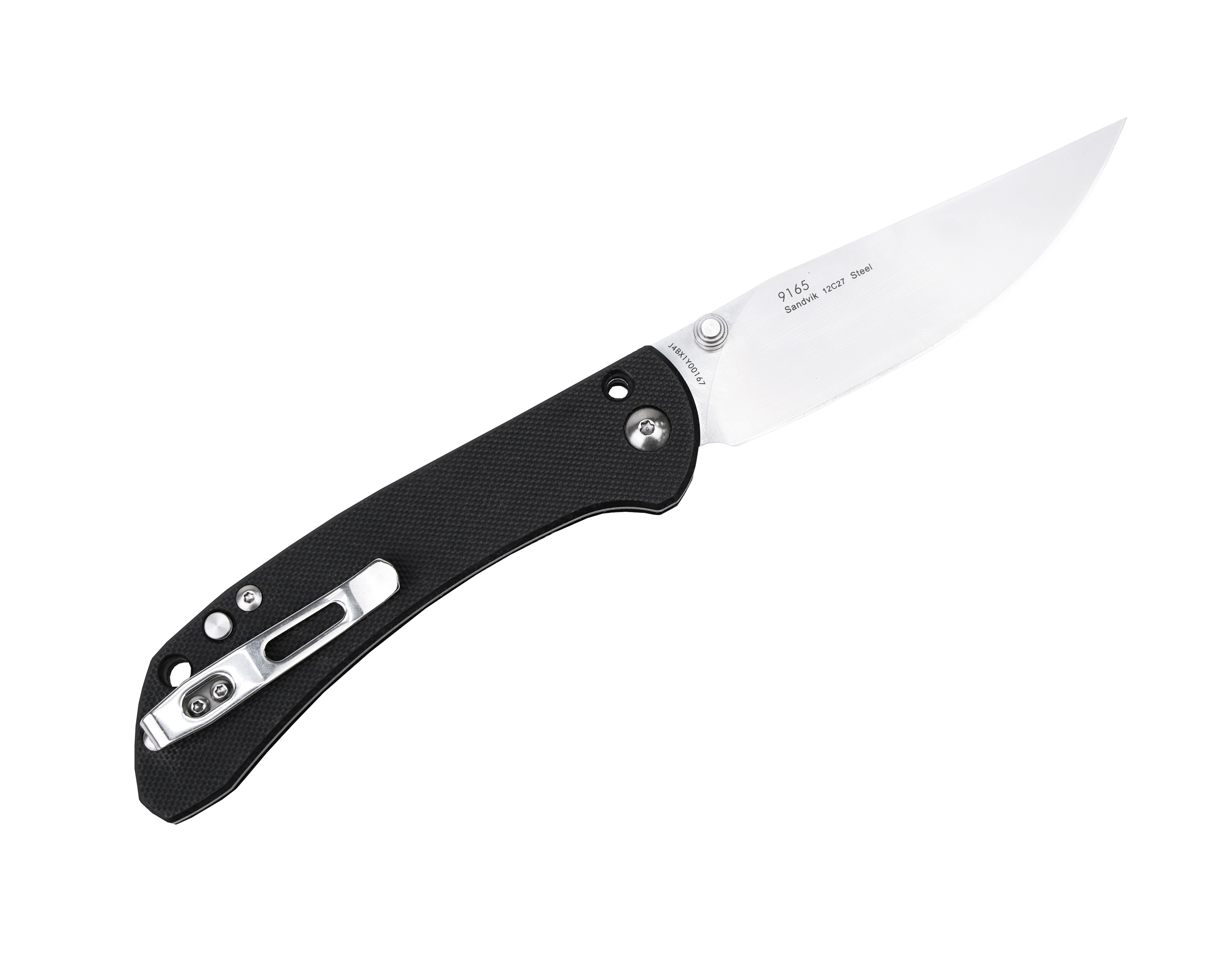 Нож Sanrenmu 9165 складной сталь 12C27 brush black G10 - фото 1