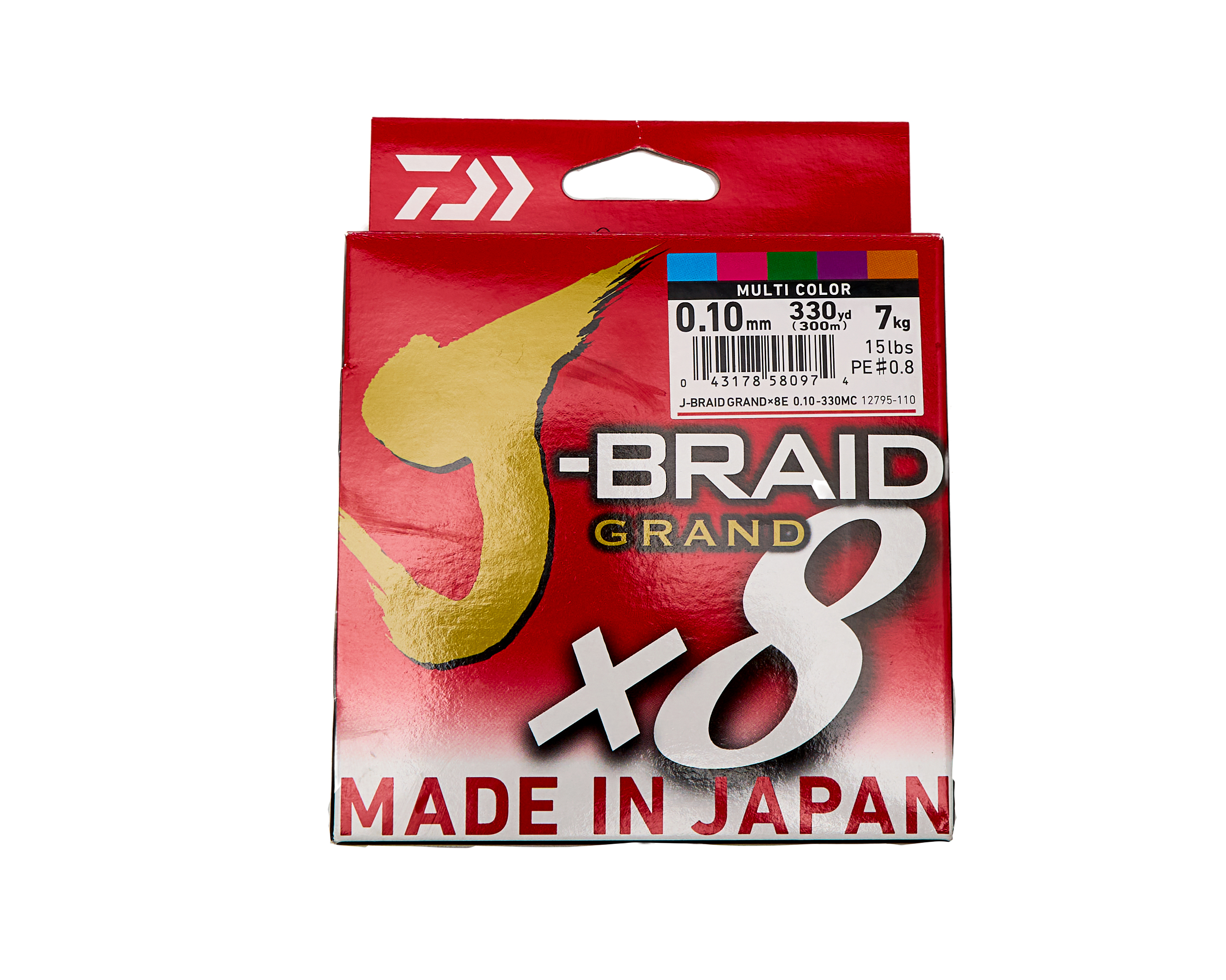 Шнур Daiwa J-Braid Grand X8E 0,10мм 300м multi color - фото 1