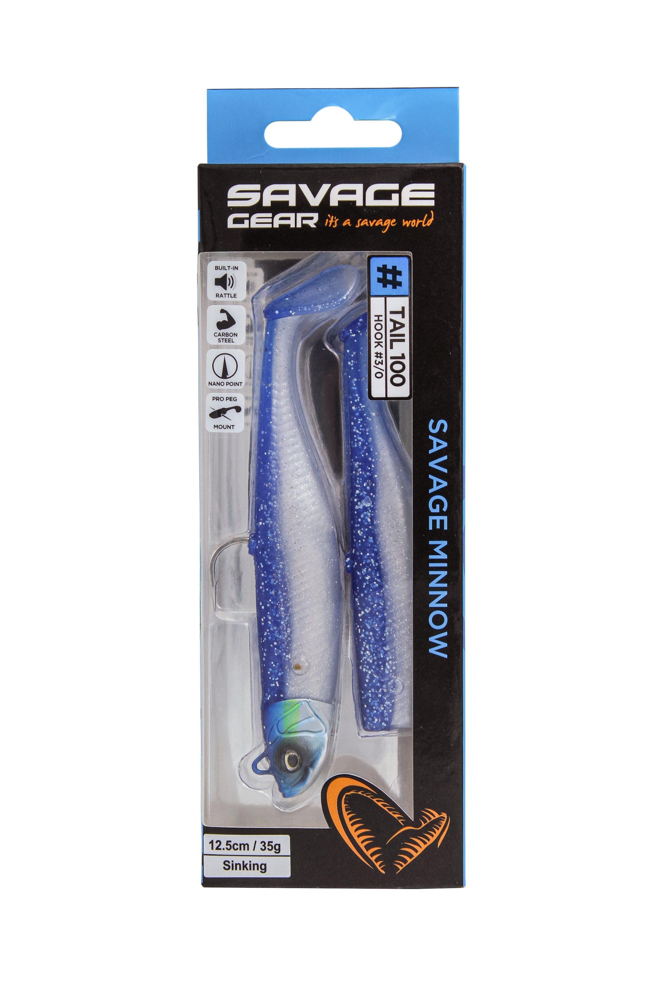 Приманка Savage Gear Minnow 12,5см 35гр blue pearl silver 2+1 - фото 1