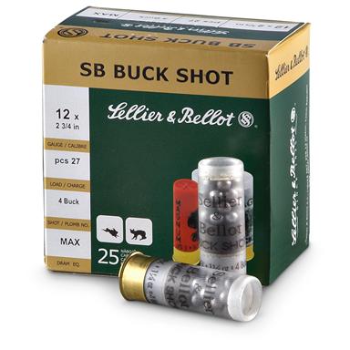 Патрон 12х70 Sellier&Bellot Buck Shot картечь 8,4мм - фото 1