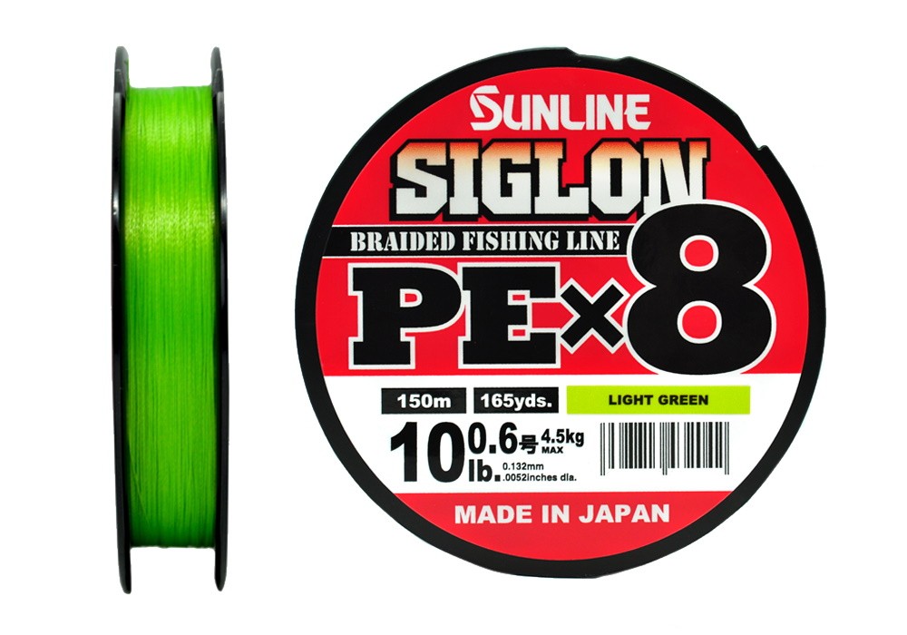 Шнур Sunline Siglon PEX8 0,6 10lb 150м Light Green - фото 1