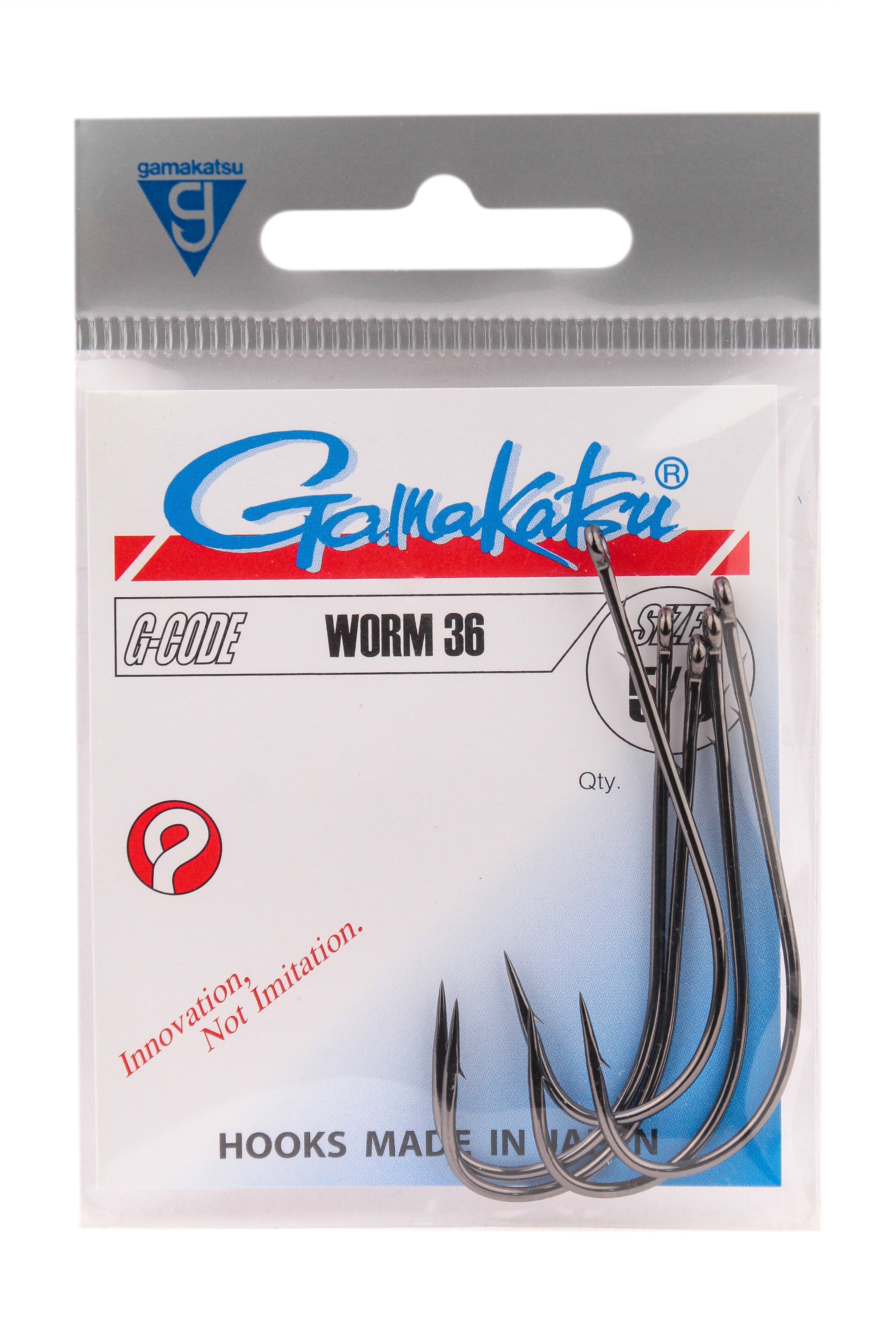 Крючок Gamakatsu Worm 36 black №5/0 - фото 1