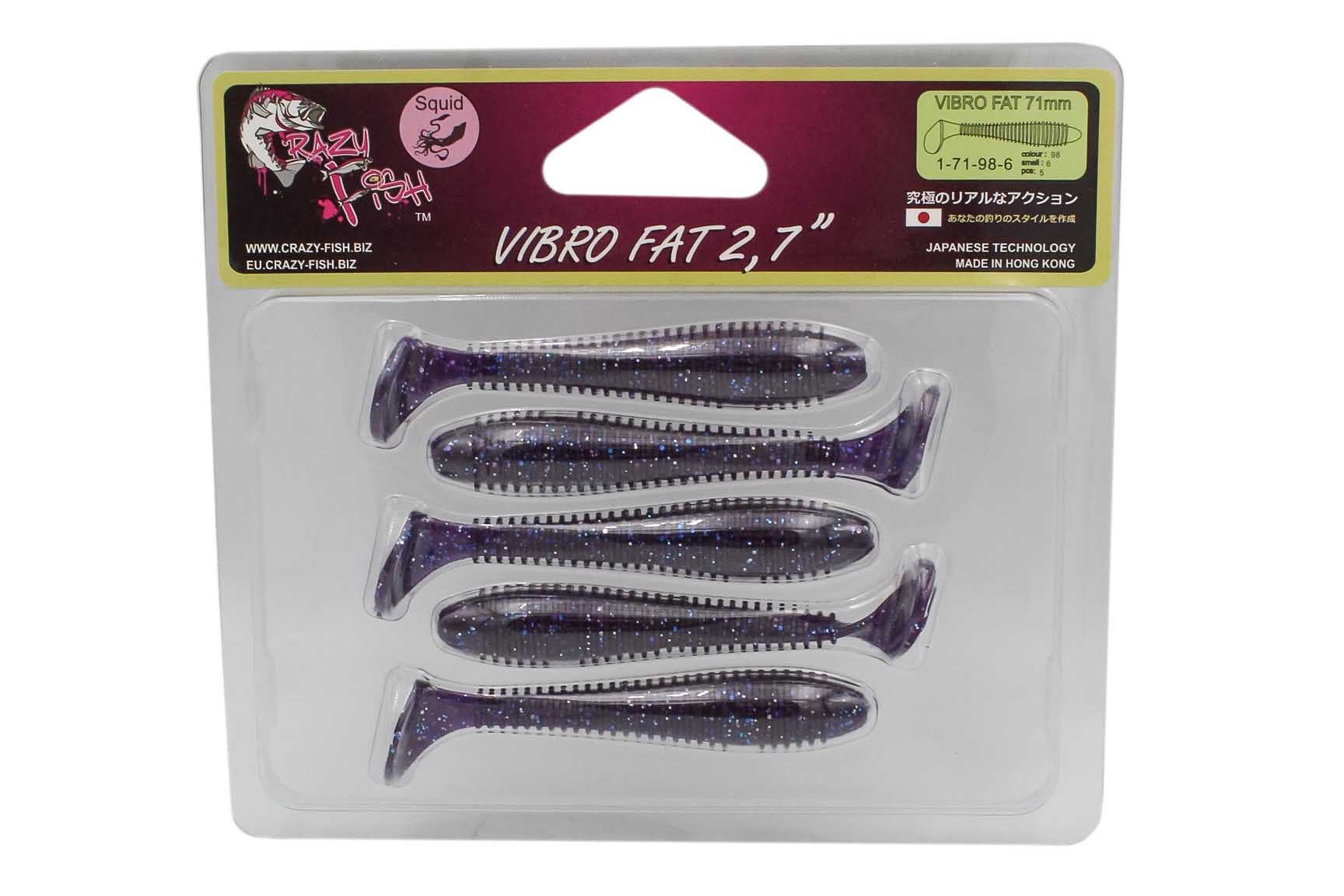 Приманка Crazy Fish Vibro fat 2.7'' 1-71-98-6 - фото 1