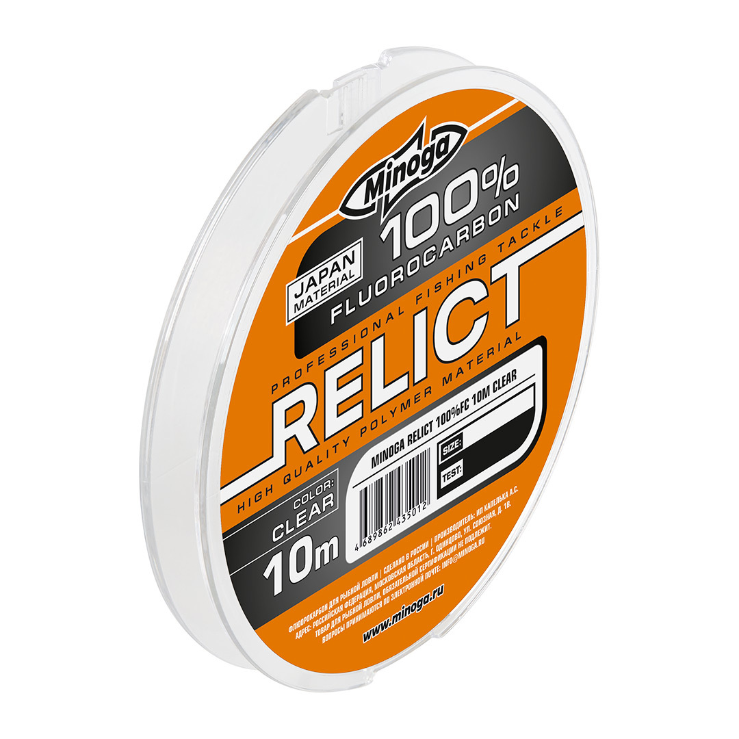 Леска Minoga Relict флюорокарбон 10м d 0,18мм  2,0кг Com - фото 1