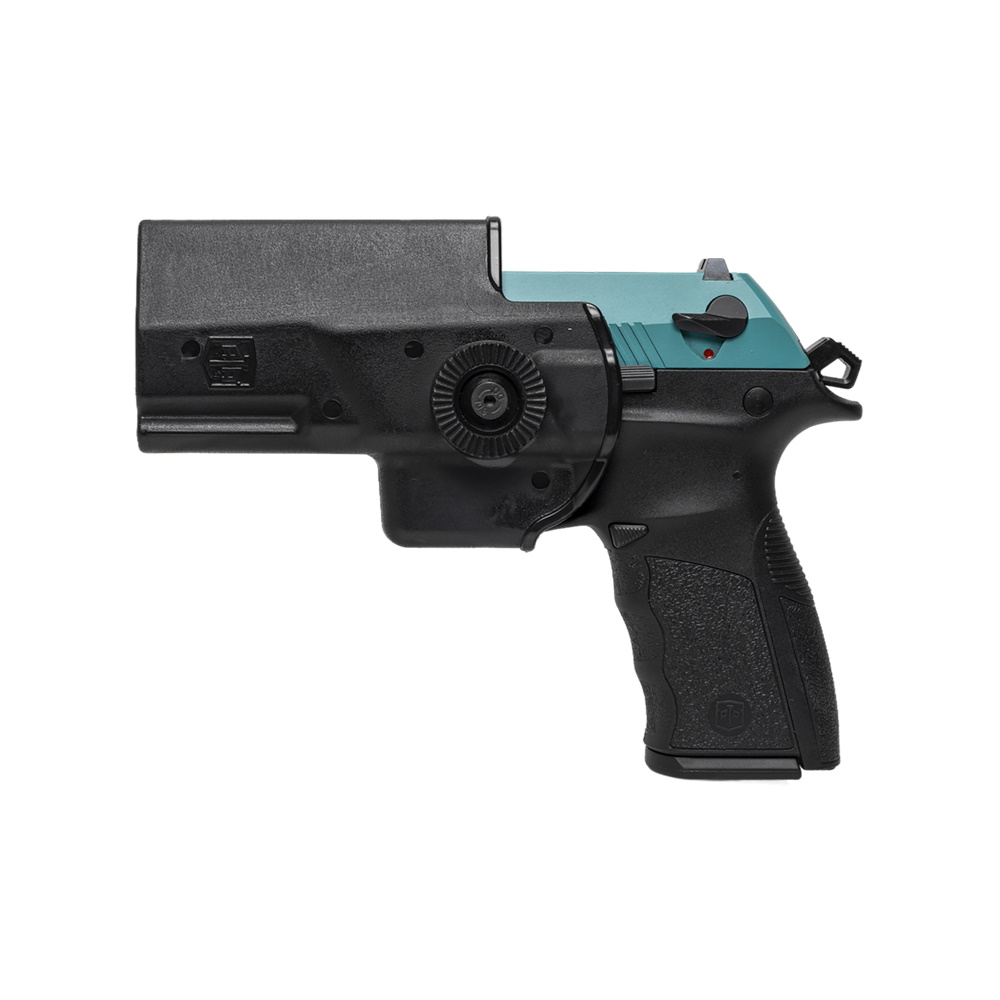 Пистолет АТА9 9x19мм Bosphorus голубой затвор черная рамка - фото 1