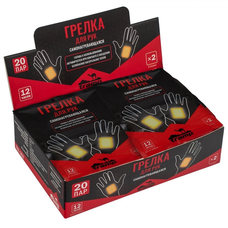 Грелка Tramp для рук шоубокс 20 пар 95*55мм - фото 1