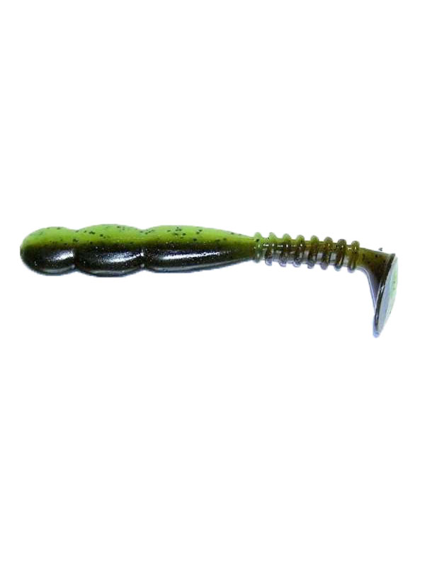 Приманка Reins виброхвост Fat rockvibe shad 4&quot; B08 green pumpkin chart - фото 1