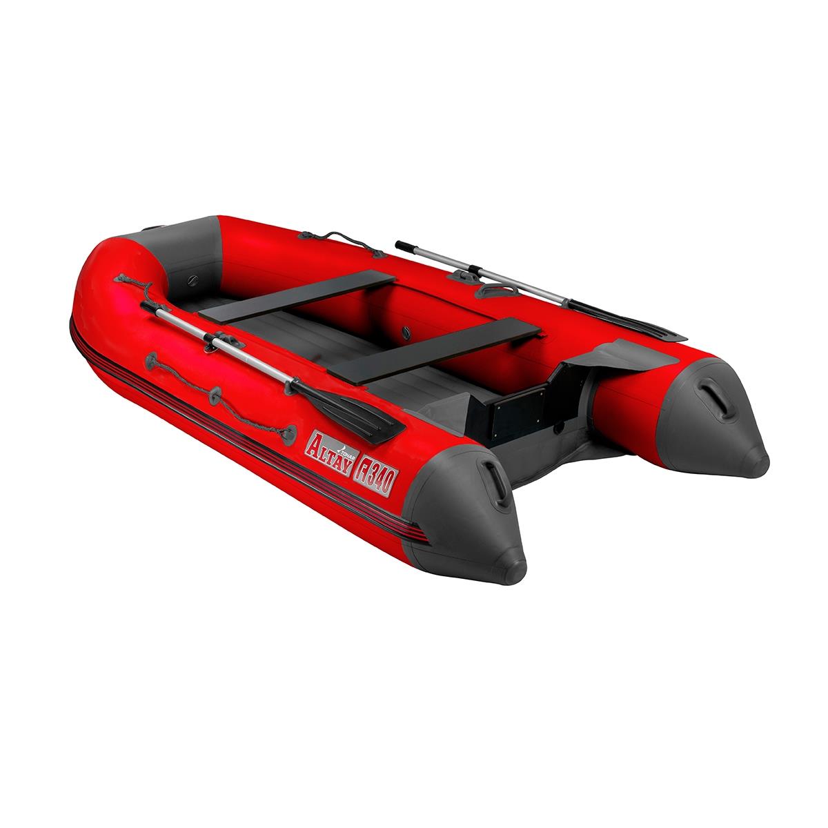 Лодка Тонар Алтай А340 надувное дно красно-серый - фото 1