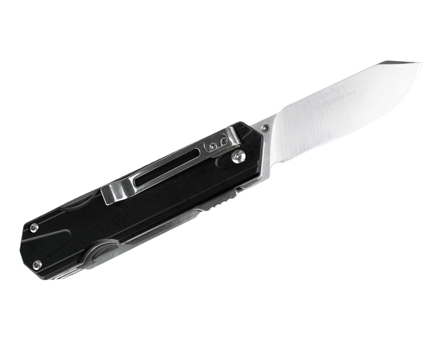 Нож Sanrenmu 7117LUX-LH-T5 складной сталь 12C27 рукоять Black Aluminum - фото 1