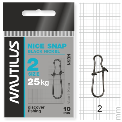 Застежка Nautilus Nice Snap black nickel №2 25кг - фото 1