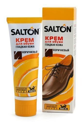 Крем Salton д/обуви с норк.маслом в туб. 75мл.коричневый - фото 1