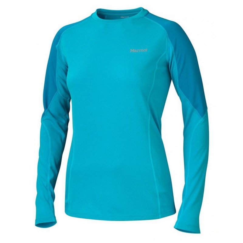 Термобелье Marmot W`ms Thermalclime pro crew ls верх sea breez/aq blue - фото 1