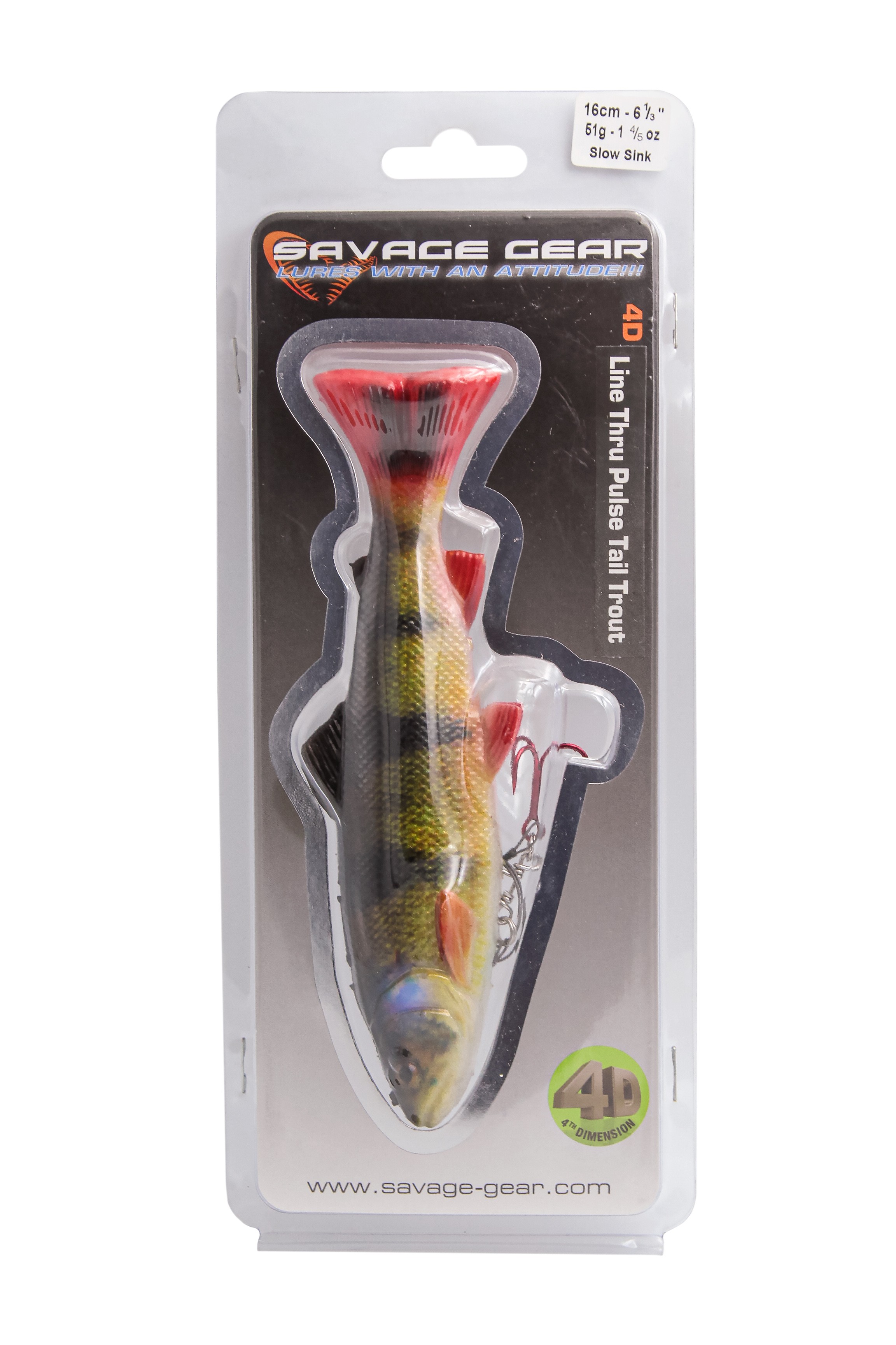 Приманка Savage Gear 4D Line Thru Pulsetail Trout 16см 51гр SS Perch - фото 1