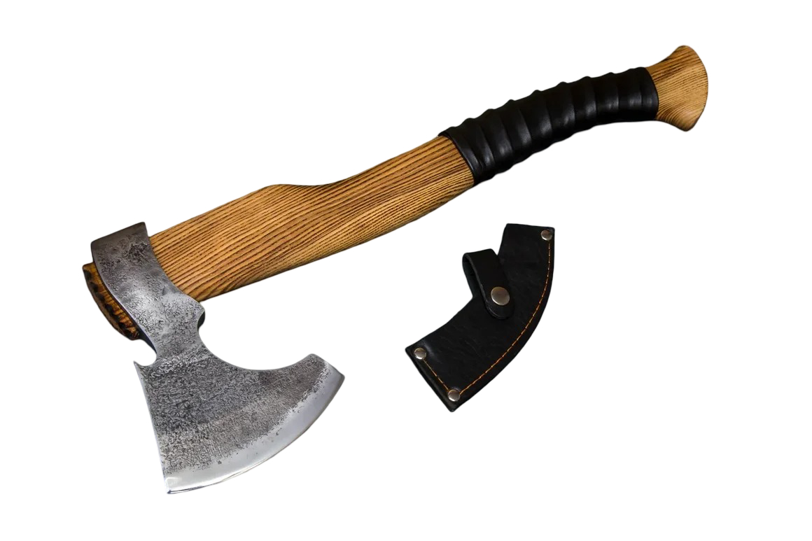 Топор №5 ИП СЕМИНА Лесник кованая сталь 9ХС ценные породы дерева - фото 1