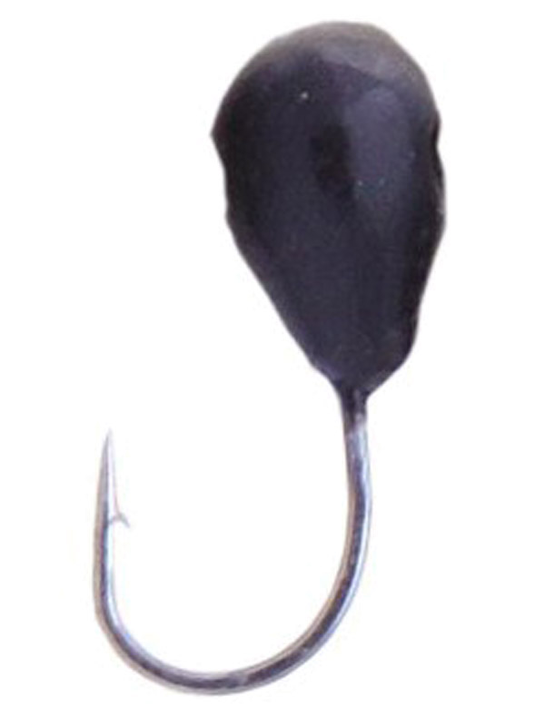 Мормышка Lumicom Капля вольф. с отверстием 4,0мм черный лак 1/10 - фото 1
