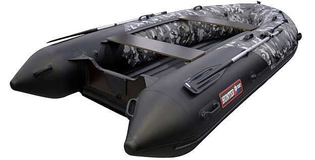 Лодка Хантер 380 Про серый кмф - фото 1
