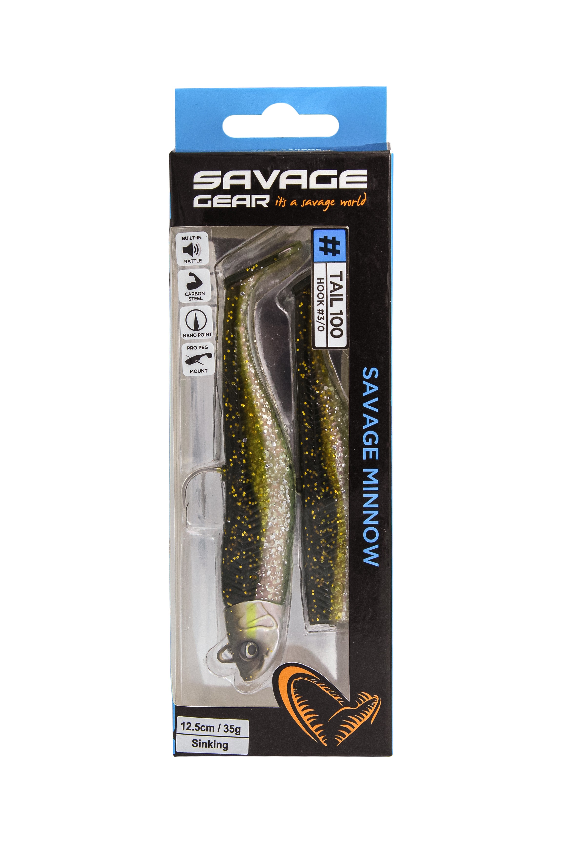 Приманка Savage Gear Minnow 12,5см 35гр green silver 2+1 - фото 1