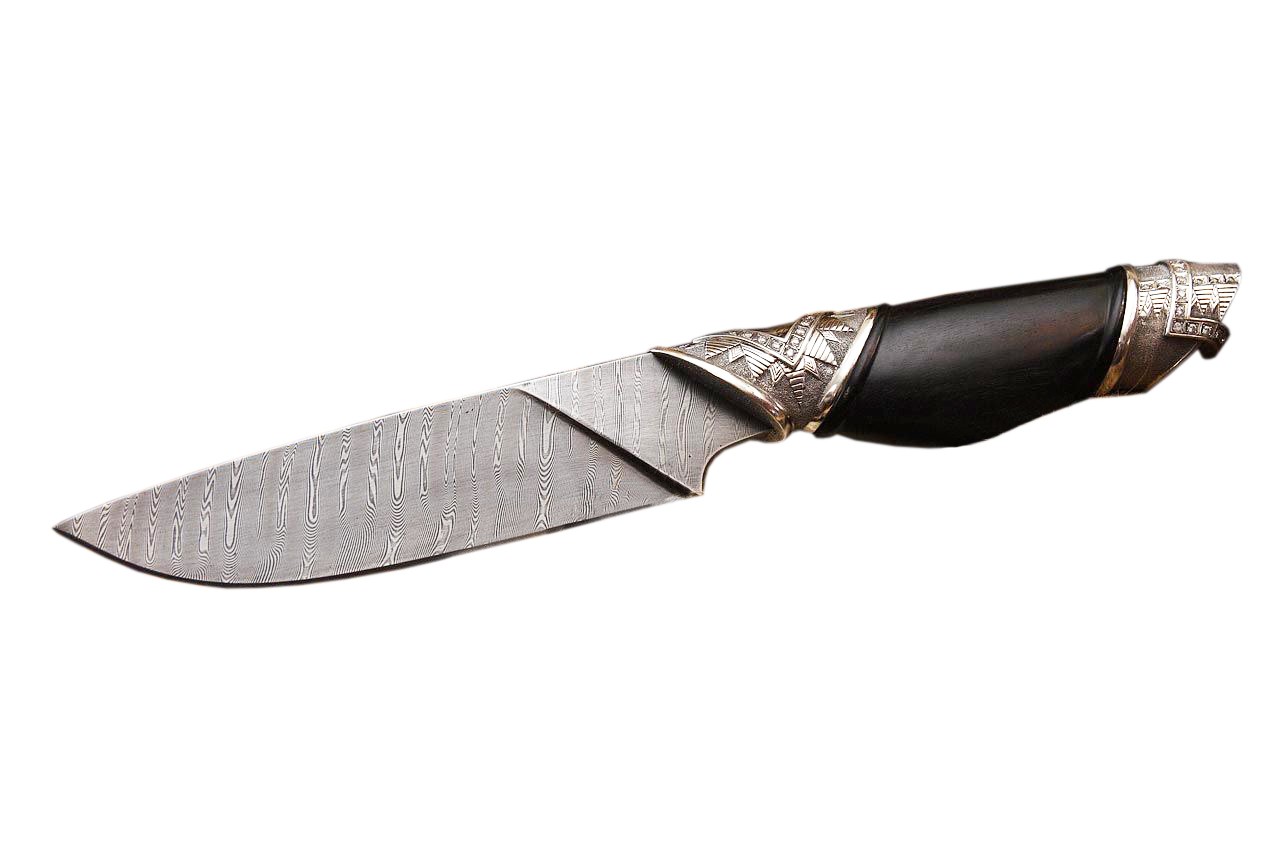Нож Северная Корона Скоморох дамасская сталь бронза дерево - фото 1