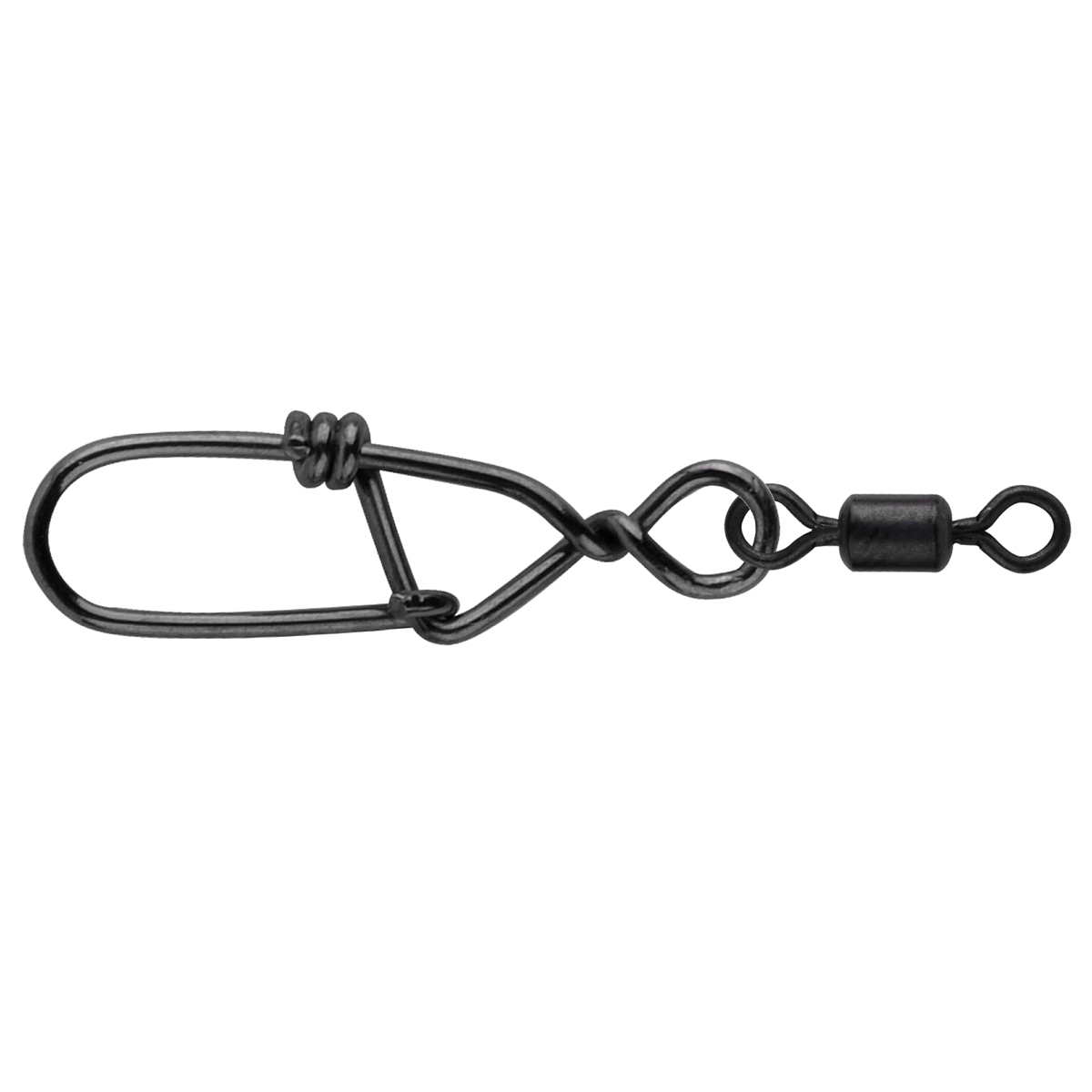 Застежка с вертлюгом SPRO Matte black snagl+rolling swivel №1+8 - фото 1