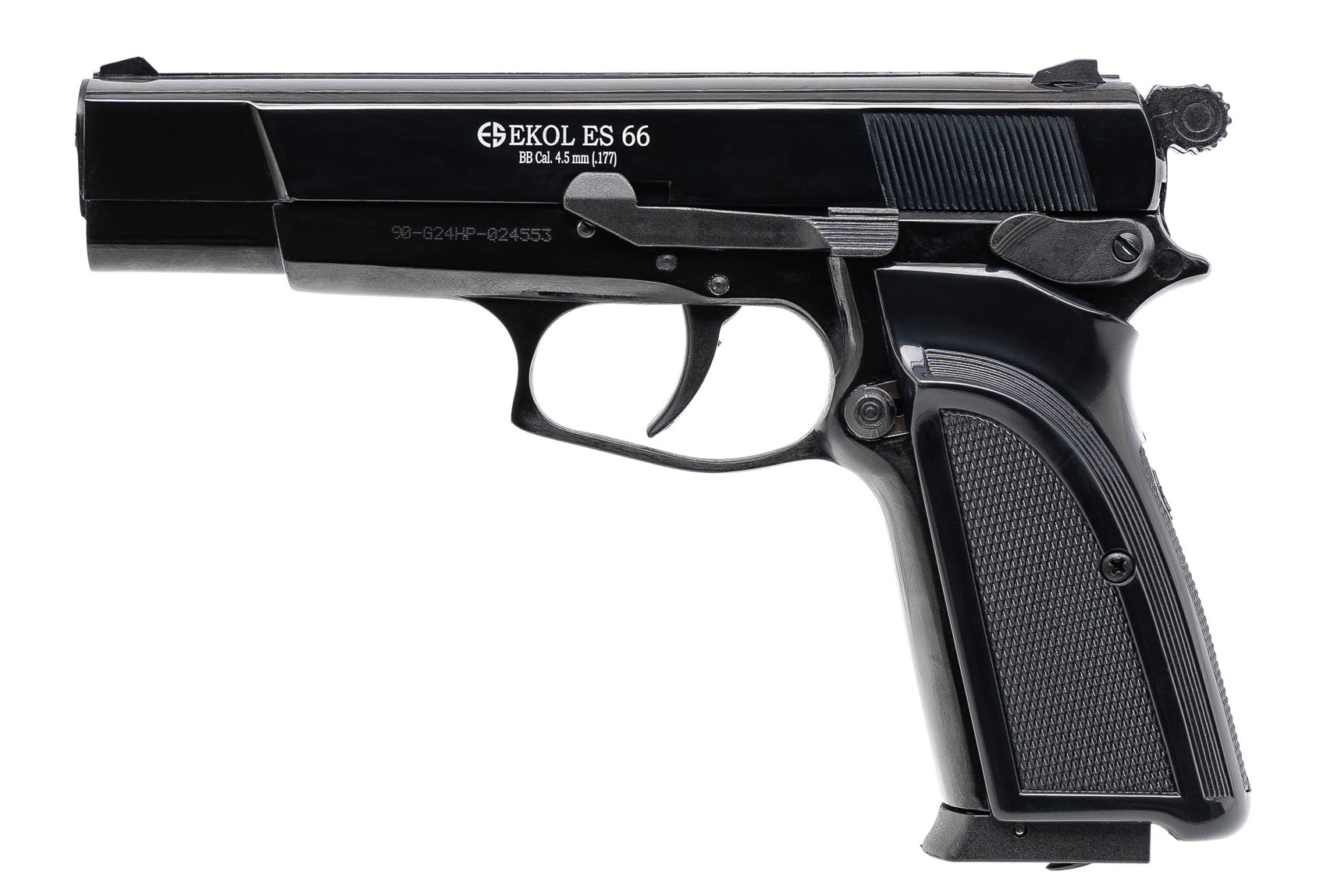 МП EKOL ES 66 BLACK к.4,5мм/.177, пневм. пистолет, металл (до 3Дж) - фото 1