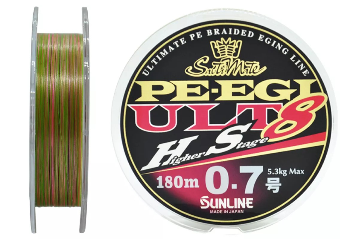 Шнур Sunline PE EGI ULT HS8  0,7/5,3кг 180м Multi Color - фото 1