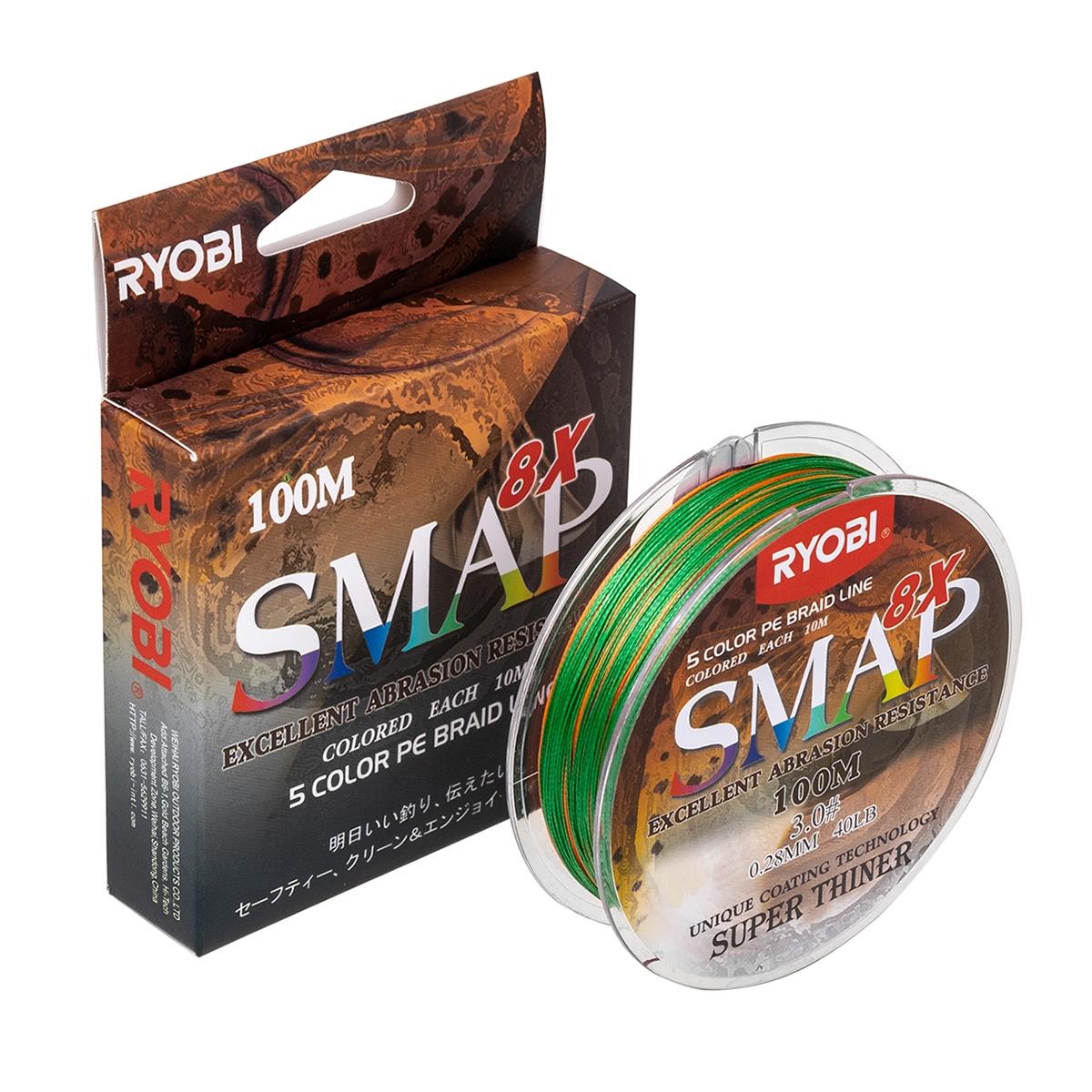 МП Шнур SMAP PE8X-100M 3.0# Multi Colour 0,285мм Ryobi - фото 1