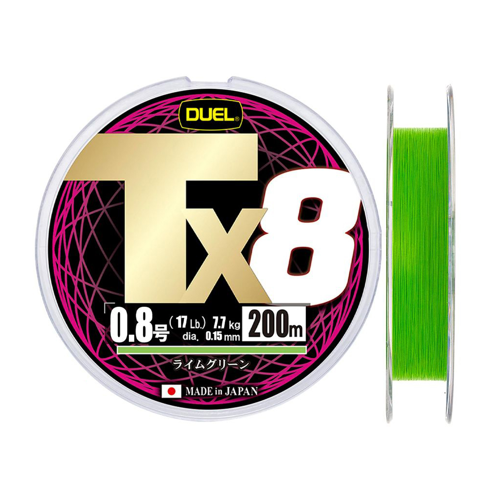 Шнур Yo-Zuri Duel PE Tx8 200м Lime Green 1,2 0,19мм 12,2кг - фото 1