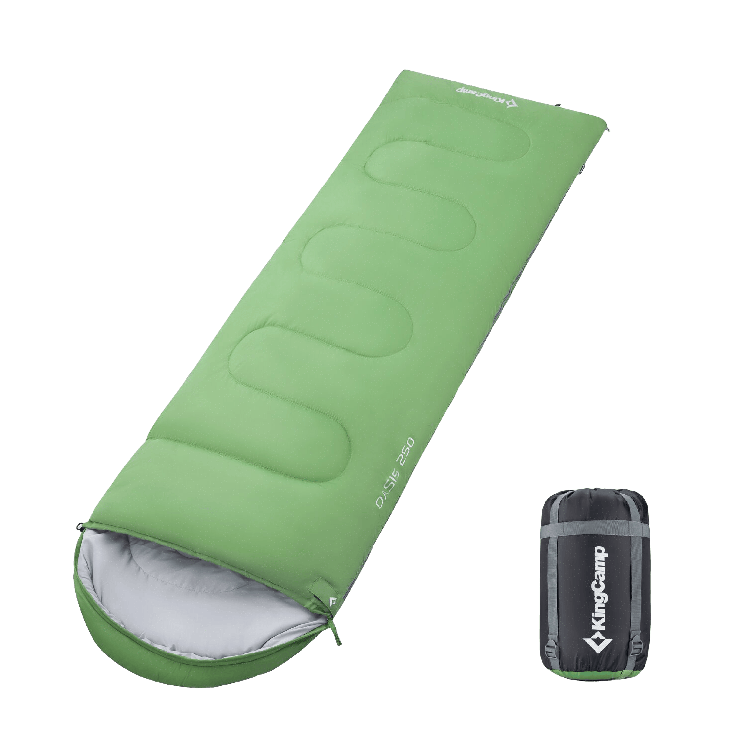 Спальный мешок King Camp Oasis 250 -3С 190+30x75 зелёный левый - фото 1