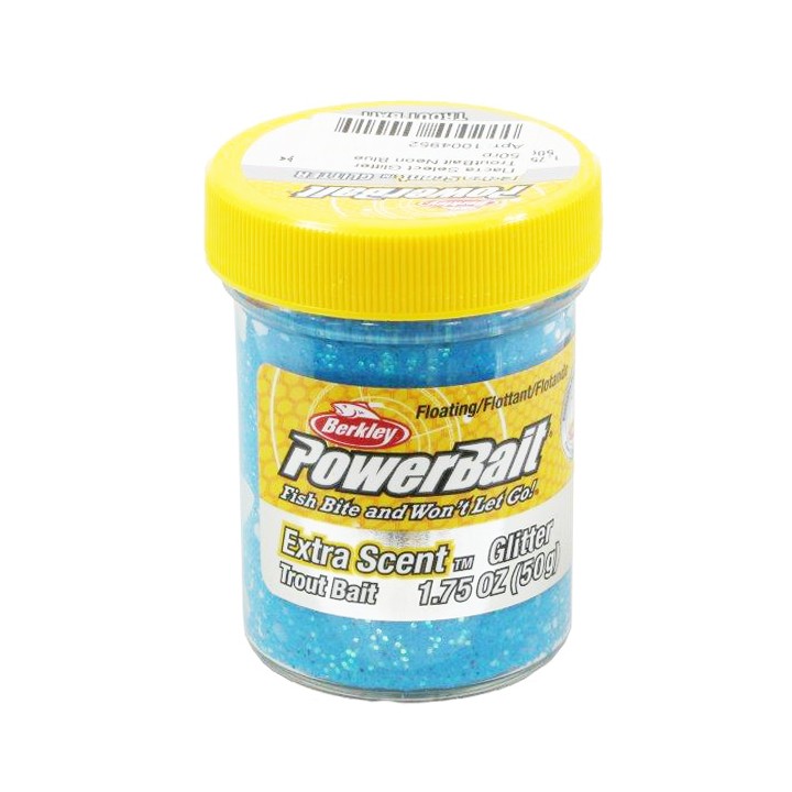 Паста Berkley Powerbait select glitter trout bait 50гр Blue Neon - фото 1