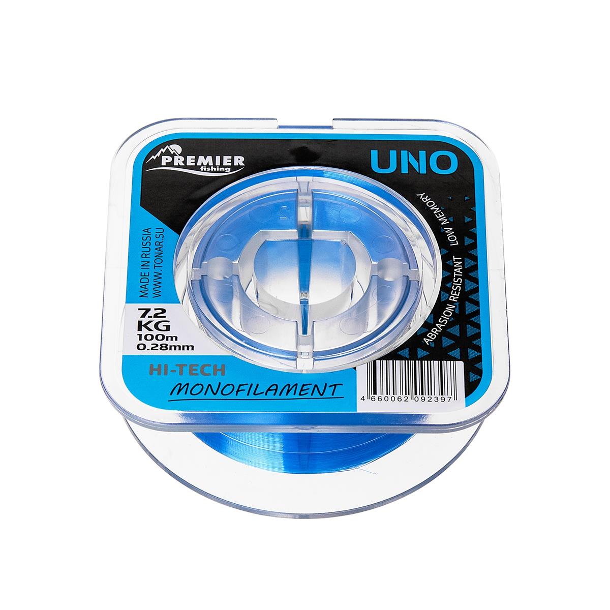 МП Леска UNO 0,28mm/100m Blue Nylon (PR-U-B-028-100) Premier Fishing - фото 1