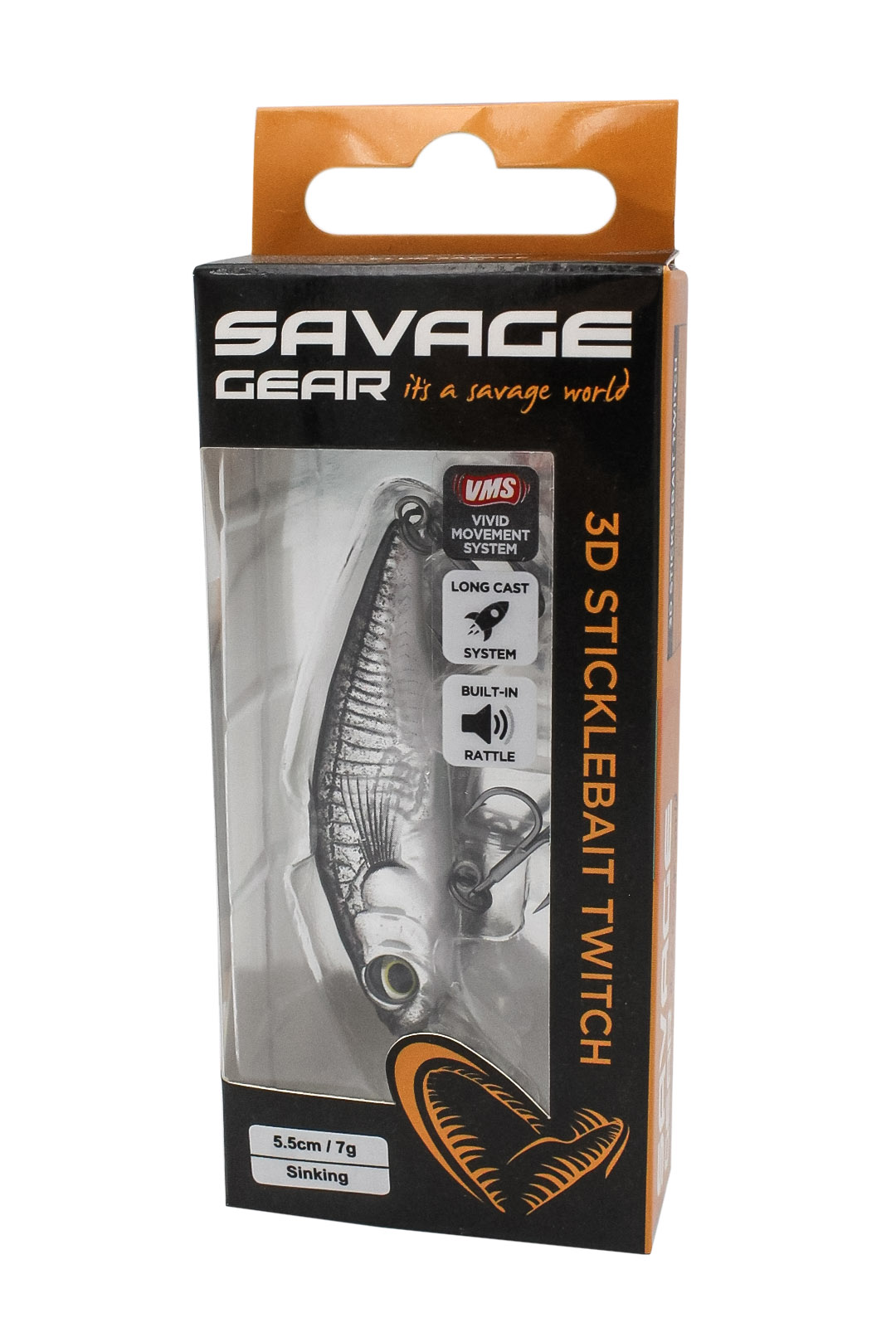 Воблер Savage Gear 3D sticklebait twitch 5,5см 7гр sinking ayu green silver - фото 1