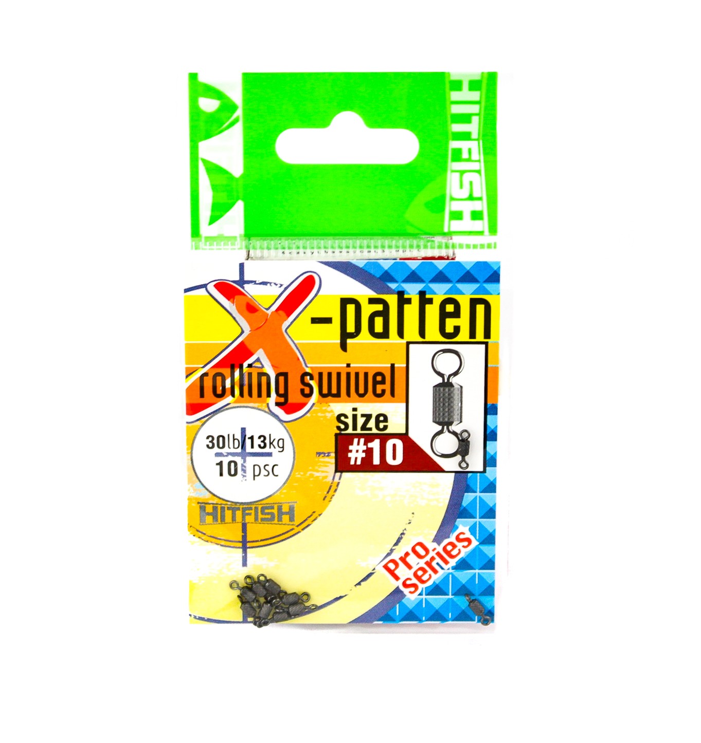 МП Вертлюг HITFISH X-Patten Rolling Swivel #10 (30lb/13kg) (14 шт/уп) - фото 1