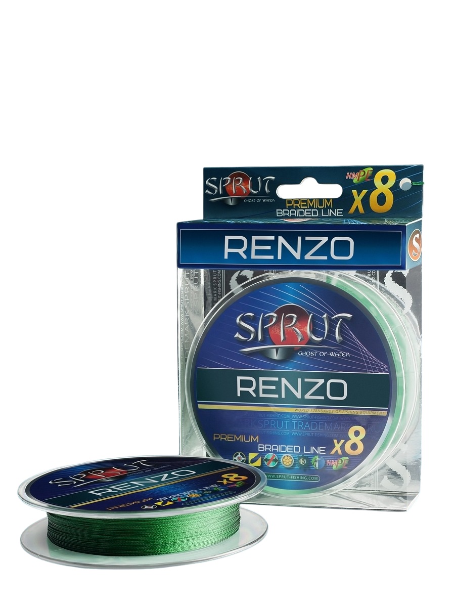 Шнур Sprut RENZO Soft Premium Braided Line x8 140м Dark Green 0,18мм 16,8кг - фото 1