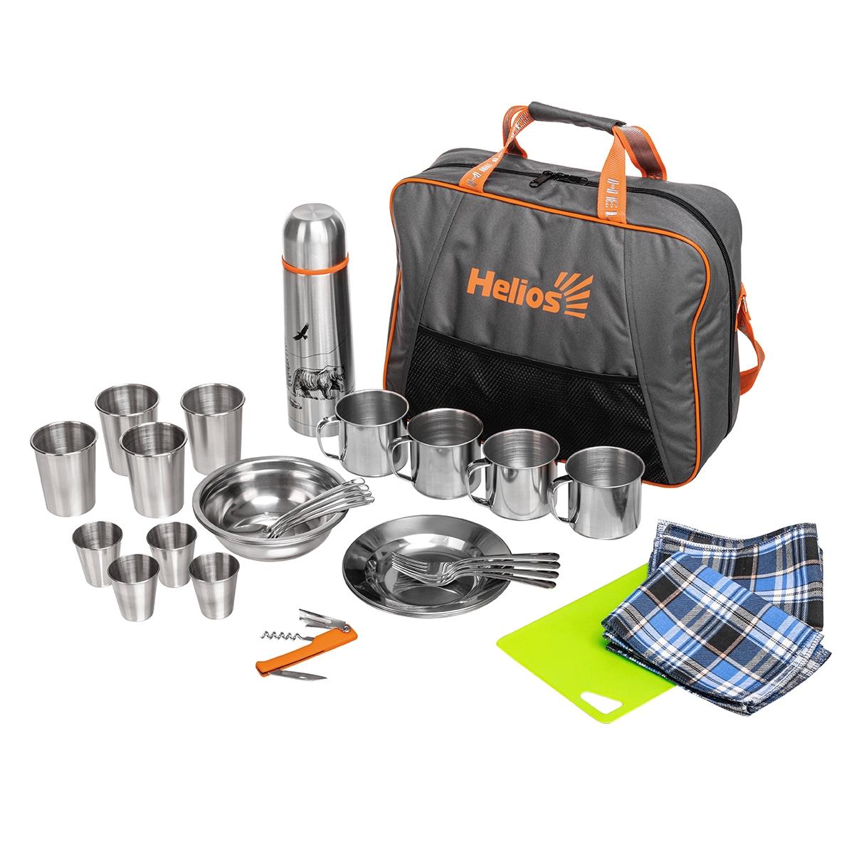 Набор Helios для пикника Camping на 4 персоны с термосом - фото 1