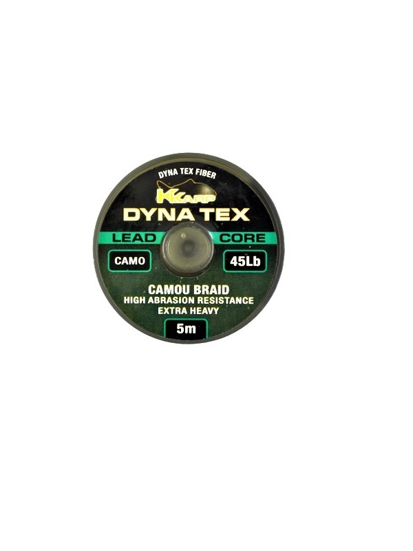Поводочный материал K-Karp Dyna Tex Lead Core 5Mt. 45lbs weed - фото 1