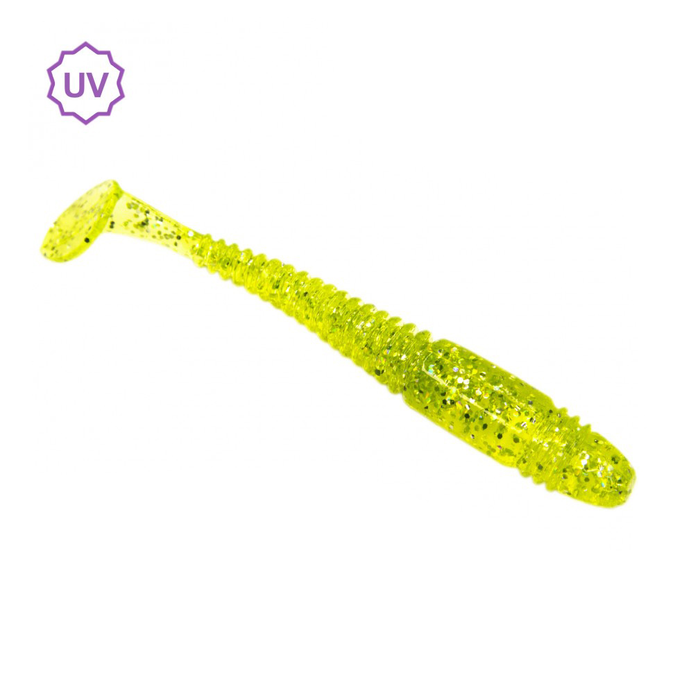 Приманка ESOX Tiga 2,9" 74мм цв.FK014 Lime Chartreuse уп.7шт - фото 1