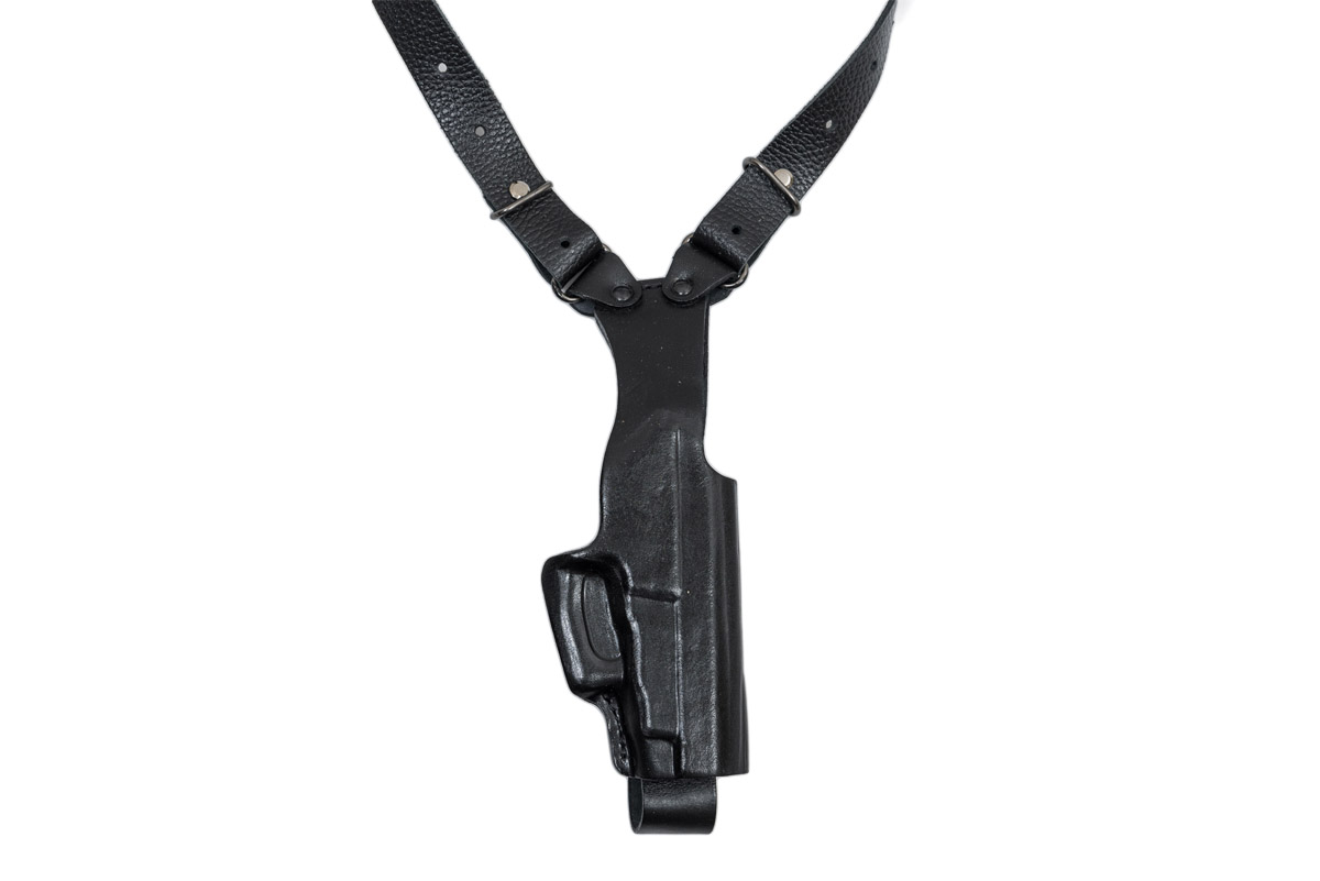 Кобура Хольстер Glock-19 модель V вертикальная кожа плечевая черная - фото 1