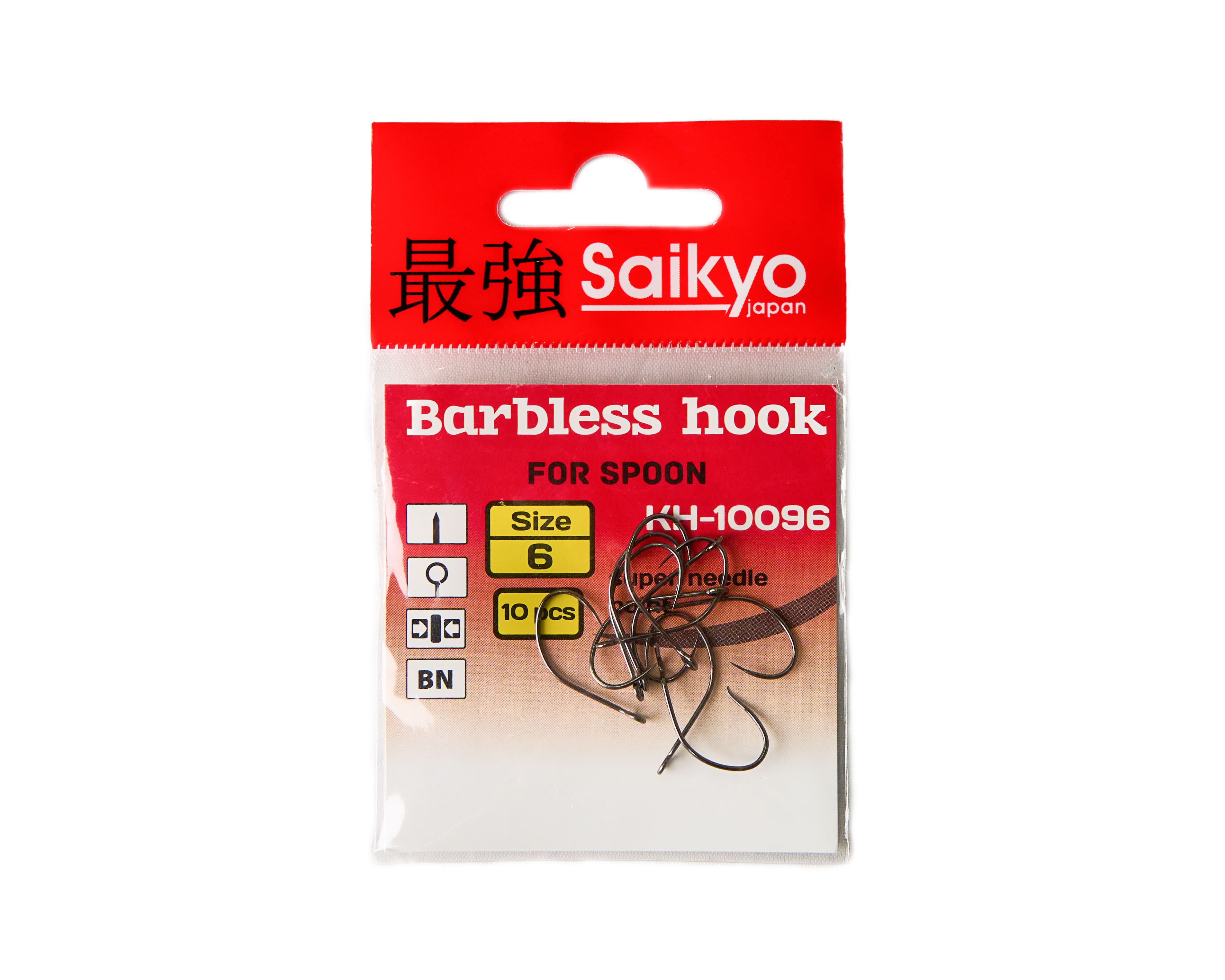 Крючки Saikyo KH-10096 Barbless BN №6 10шт - фото 1