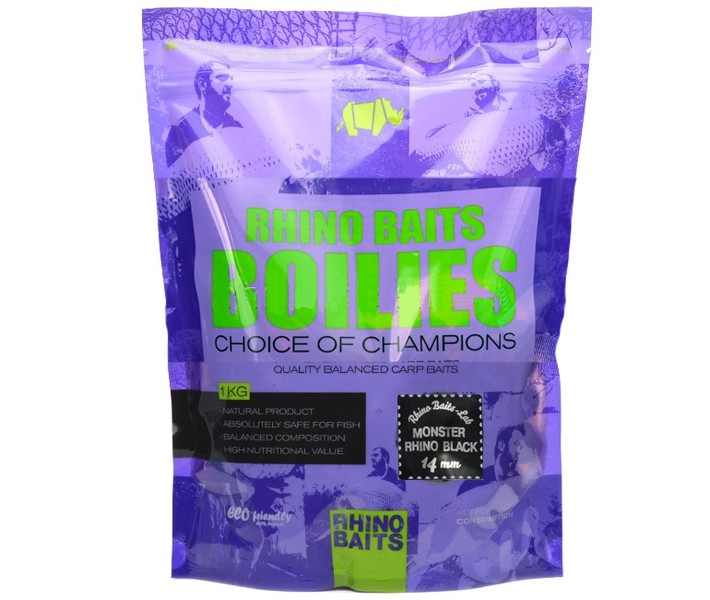 Бойлы Rhino Baits Monster Rhino Black монстр краб 24мм 1кг - фото 1
