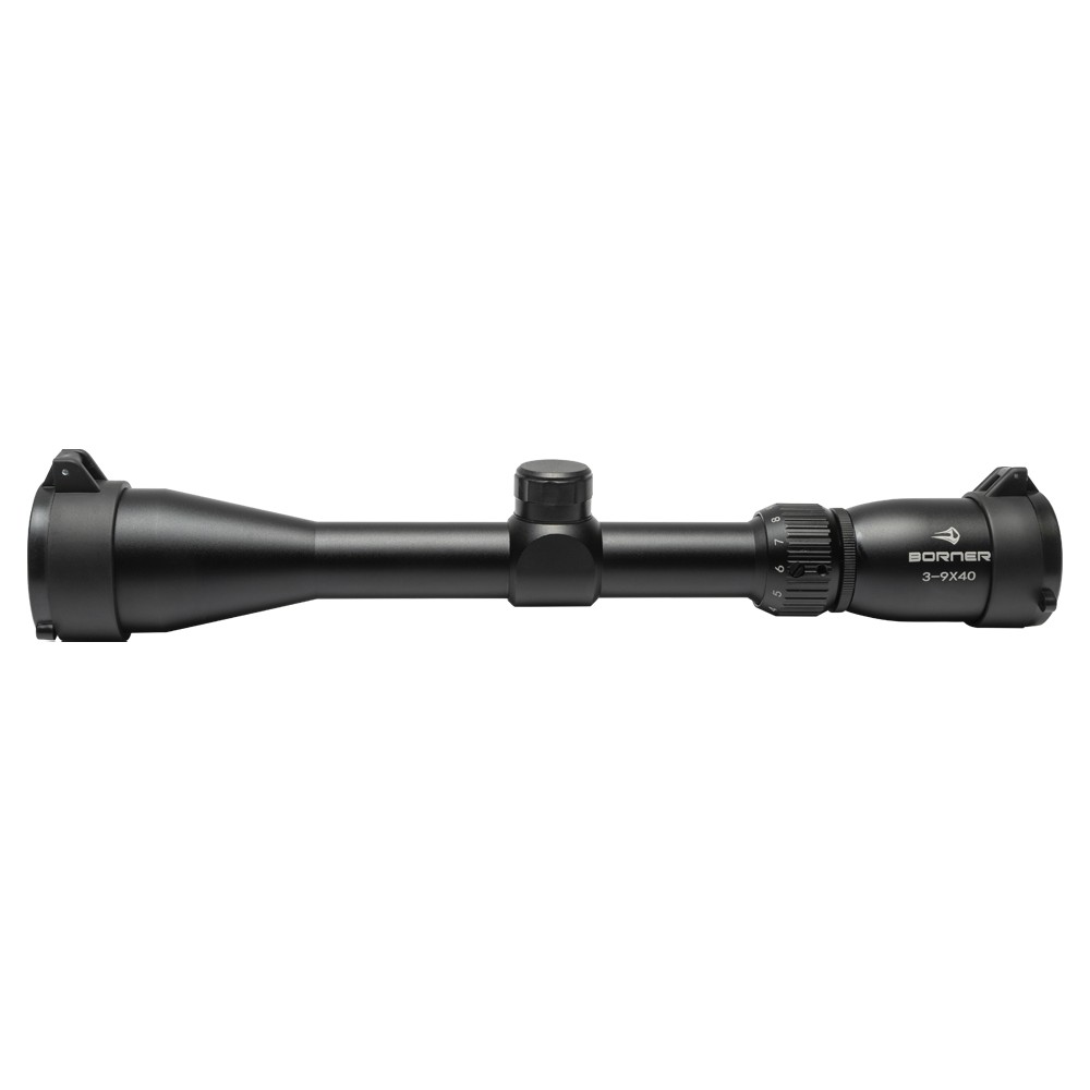 МП Прицел оптический BORNER 3-9x40 Mildot (крышки + кольца) - фото 1