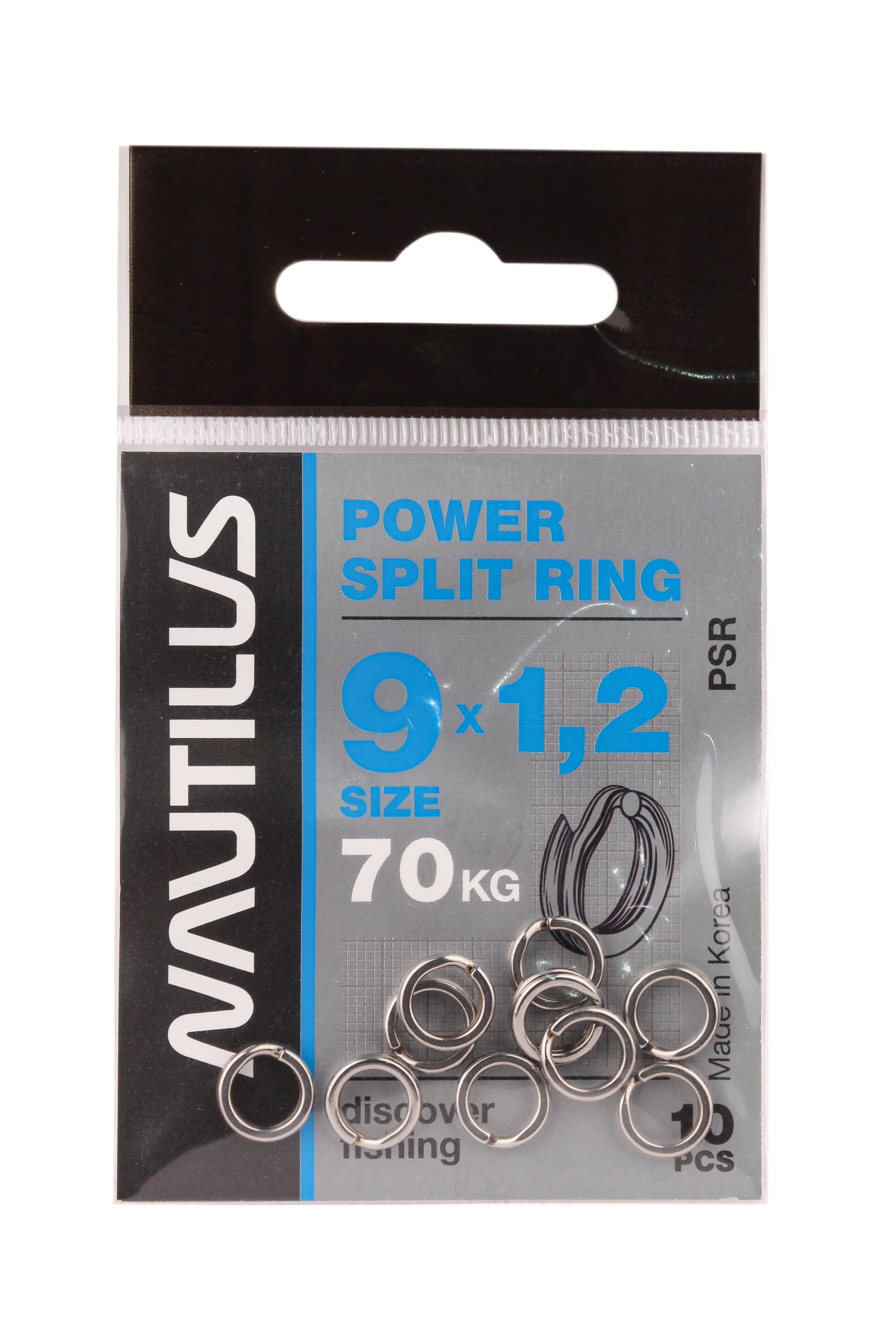 Кольцо Nautilus заводное усиленное Power split ring 9х1,2мм 70кг