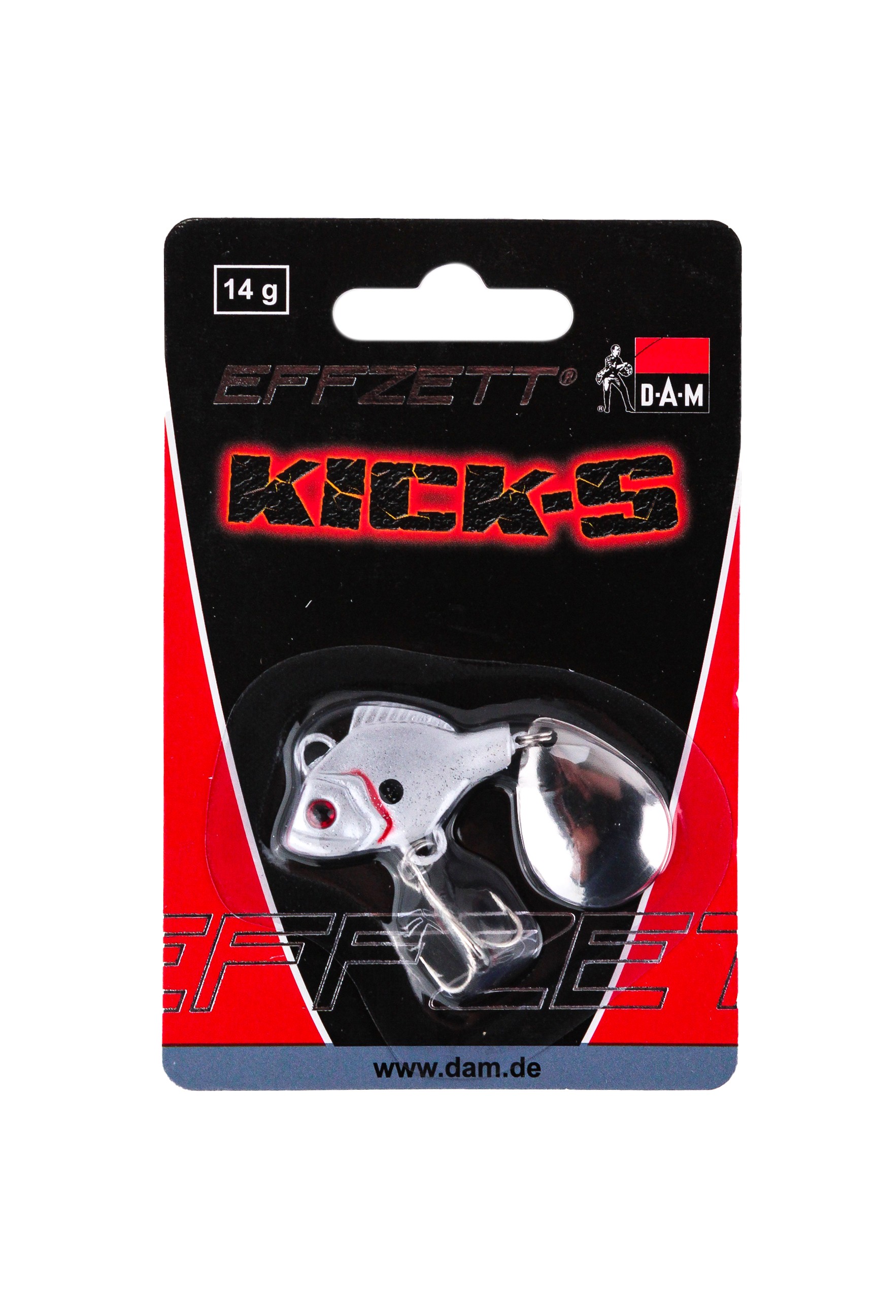 Блесна DAM Effzett Kick-S spinner red head 14гр - фото 1