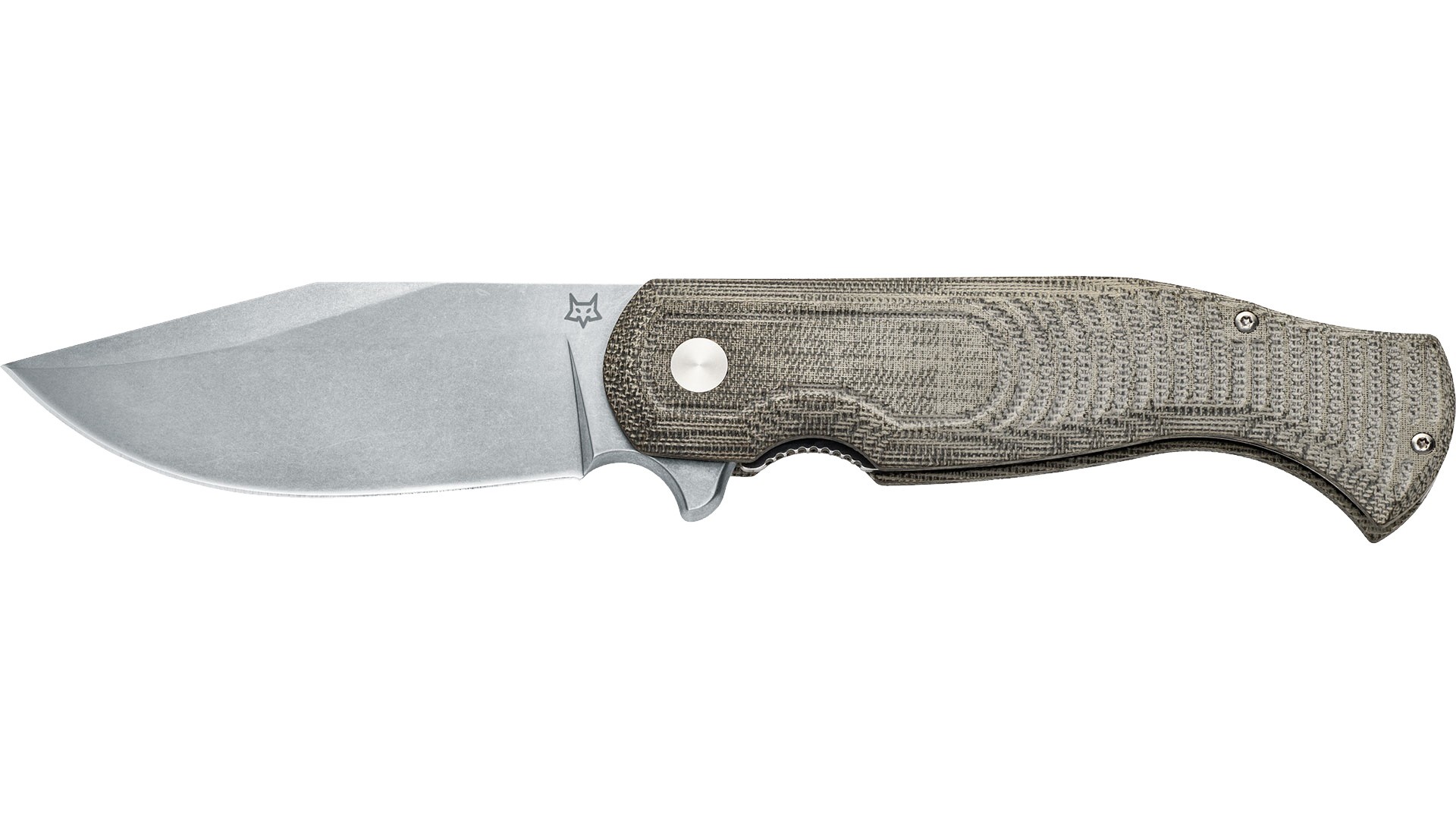 Нож Fox G Eastwood Tiger складной рукоять зеленая микарта сталь D2 stonewash - фото 1