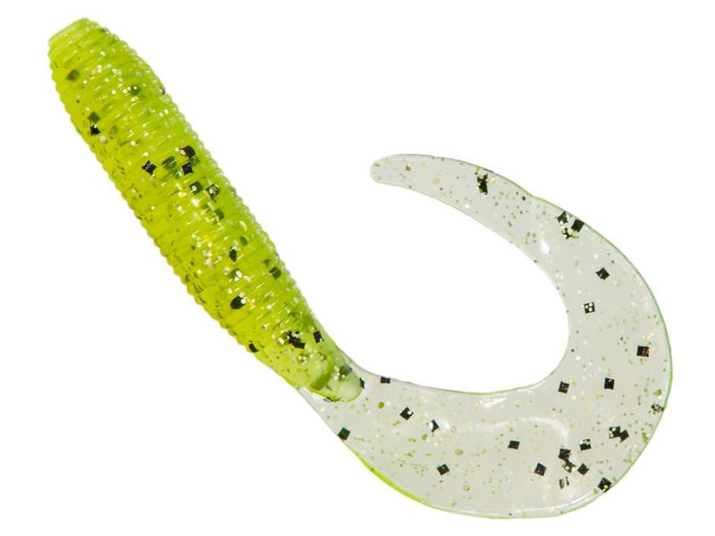 Приманка Z-Man твистер Grubz 5&quot; chartreuse sparkle 8шт - фото 1