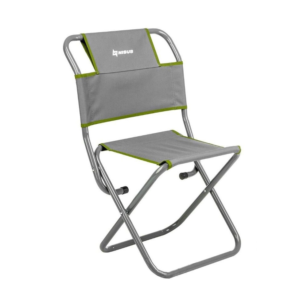 Стул Nisus туристический со спинкой СР-400.22c серо-зеленый - фото 1