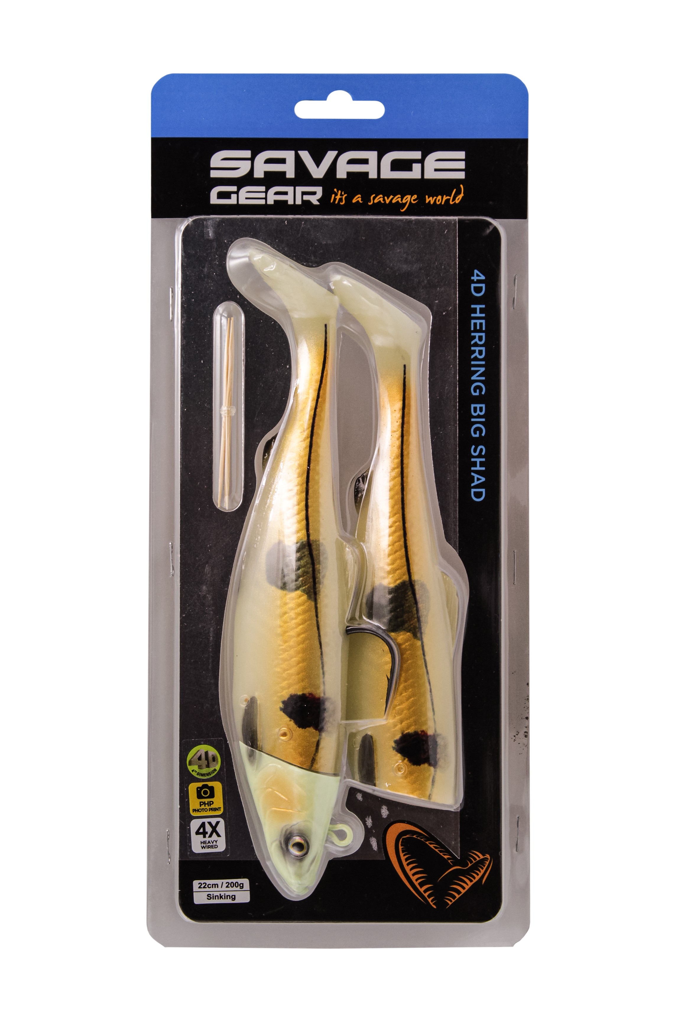 Приманка Savage Gear 4D Herring big shad 22см 200гр glow haddock PHP 2+1pcs - фото 1