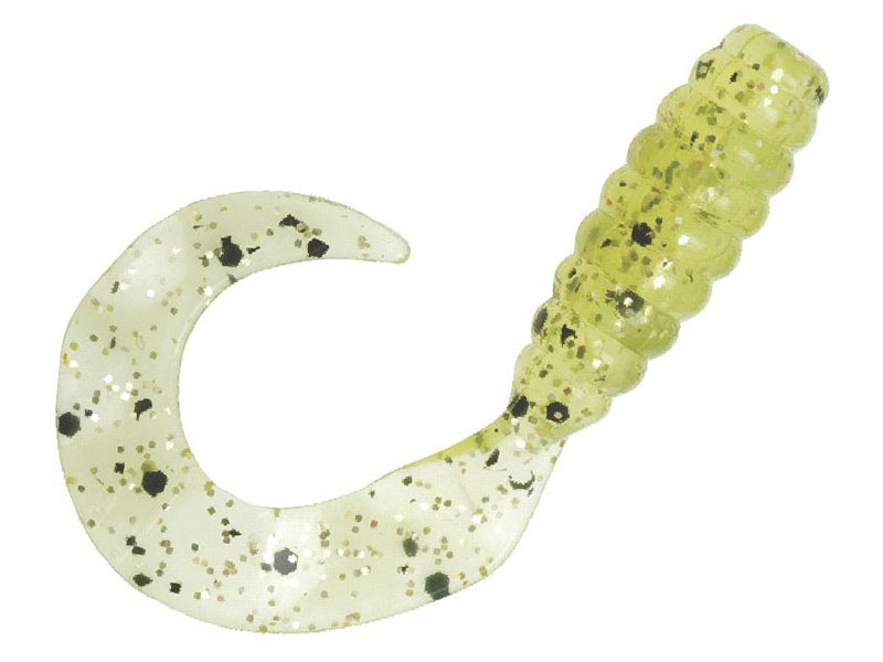 Приманка Z-Man твистер Grubz 2.5&quot; chartreuse sparkle 10шт - фото 1