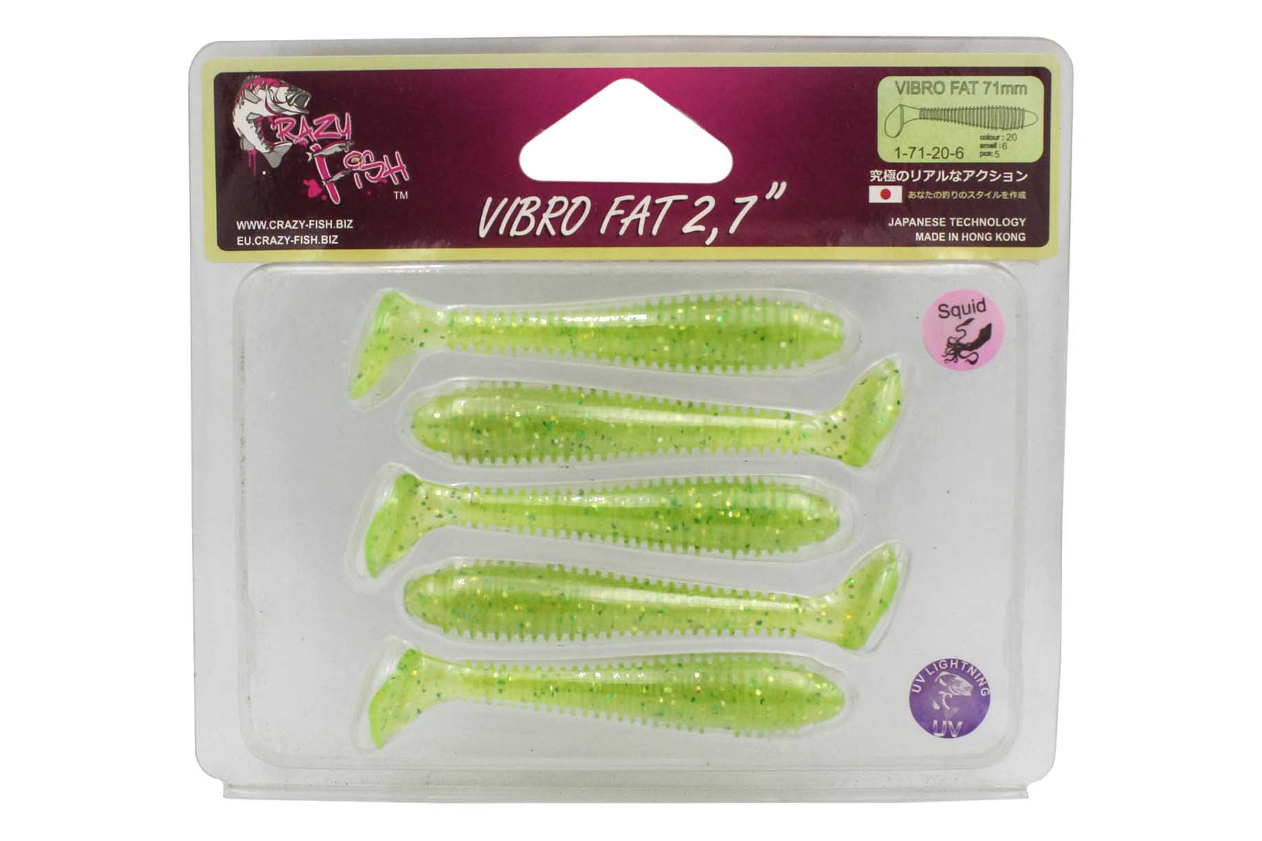 Приманка Crazy Fish Vibro fat 2,7'' 1-71-20-6 - фото 1