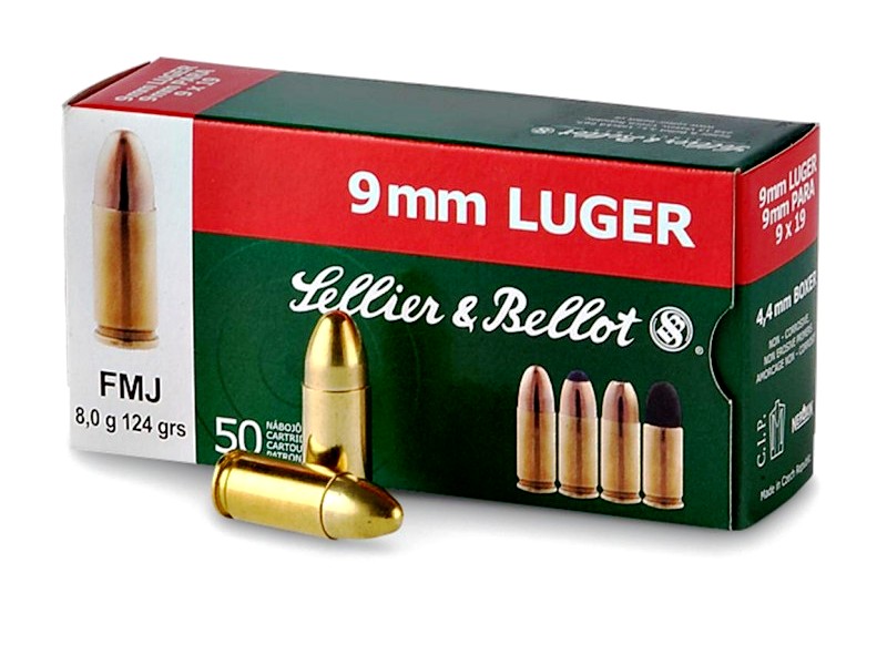 Патрон 9х19Luger Sellier&Bellot Luger FMJ 8г 1/50 - фото 1