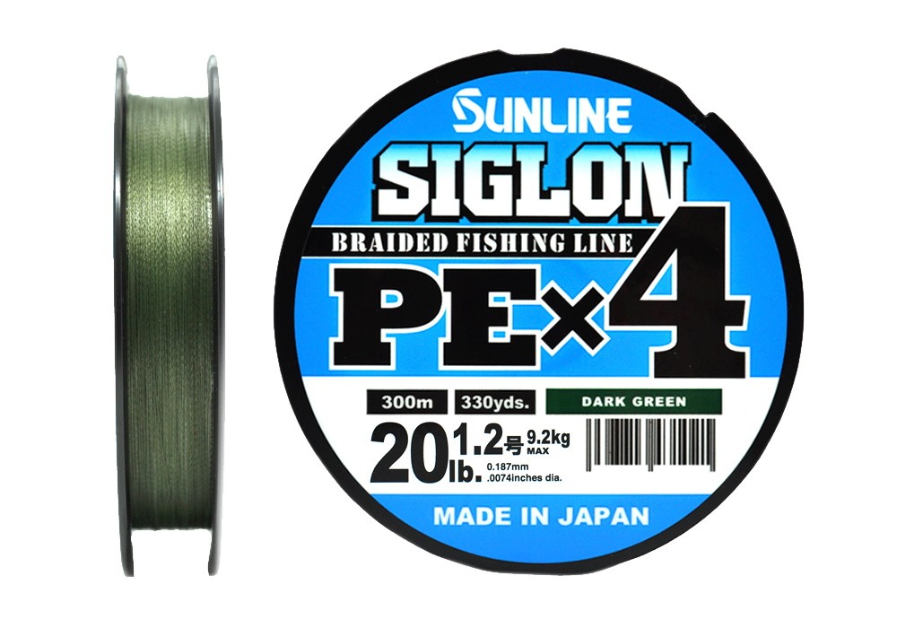Шнур Sunline Siglon PEX4 1,2 20lb 300м Dark Green - фото 1